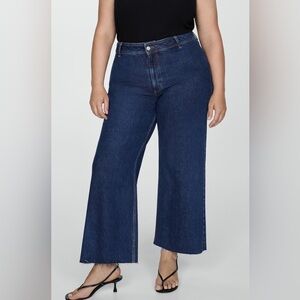 Mango Classic Blue Denim Pants Wide Leg